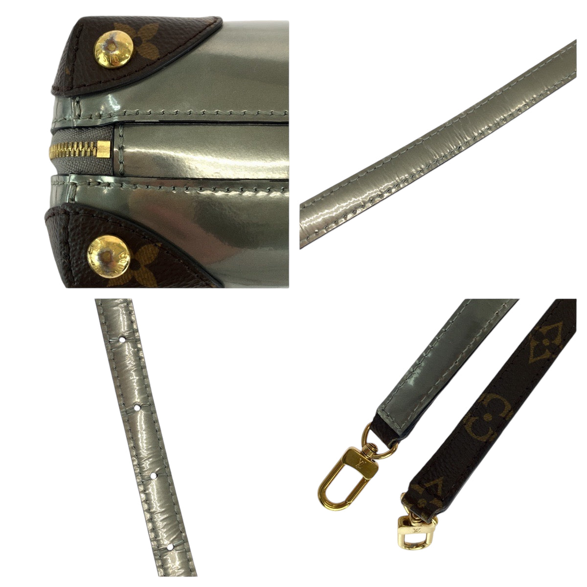 13930
LOUIS VUITTON ルイヴィトン モノグラム  ミロワール ヴェニス シルバー ブラウン ゴールド金具 パテントレザー / PVC M52758 ショルダーバッグ ポシェット  レディース