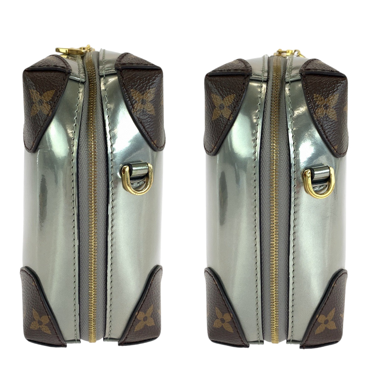 13930
LOUIS VUITTON ルイヴィトン モノグラム  ミロワール ヴェニス シルバー ブラウン ゴールド金具 パテントレザー / PVC M52758 ショルダーバッグ ポシェット  レディース