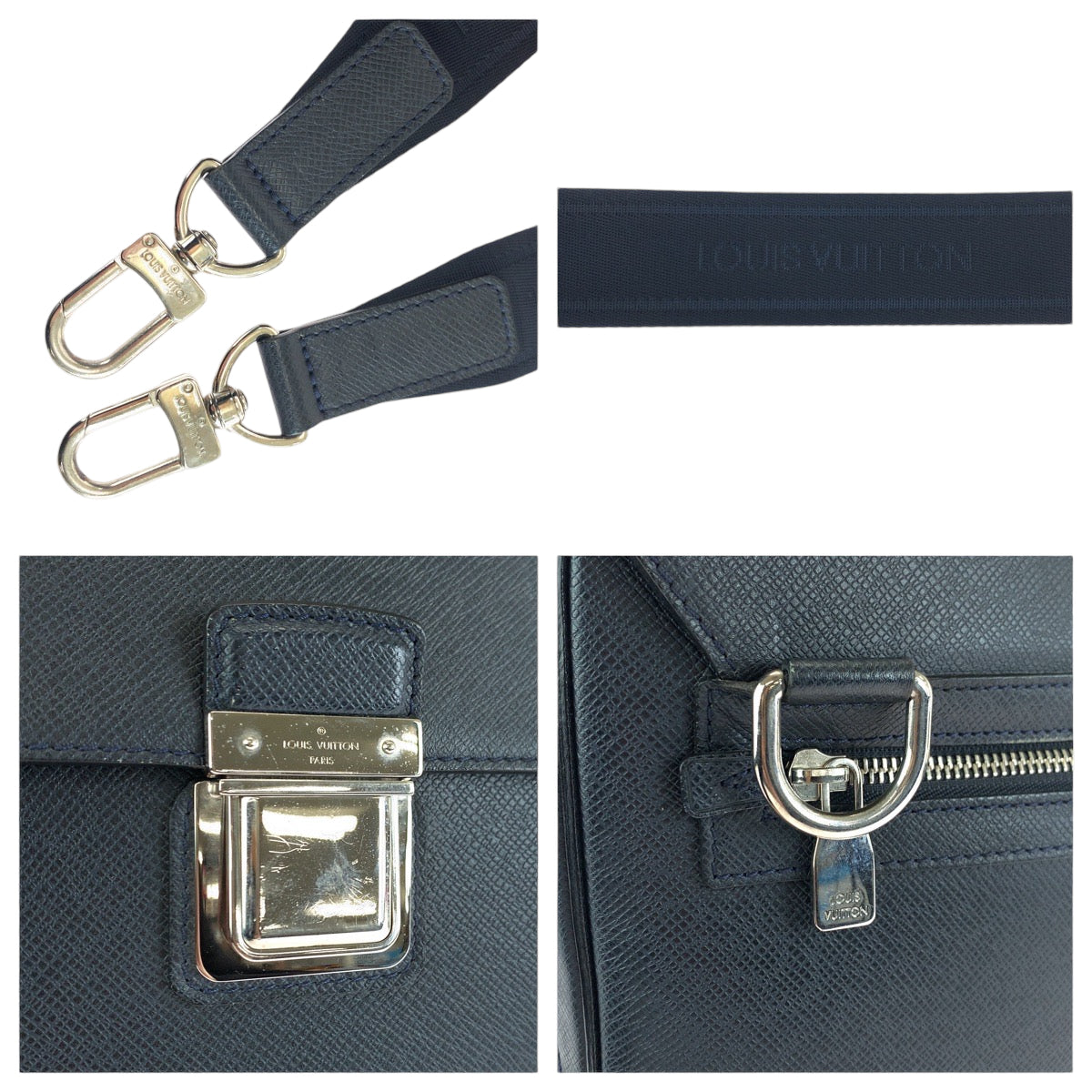 13931
LOUIS VUITTON ルイヴィトン タイガ ヴァシリPM ボレアル ネイビー シルバー金具 タイガ M32640 ショルダーバッグ ビジネスバッグ 2way  メンズ