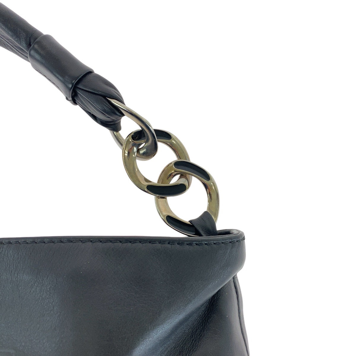 13932
CHANEL シャネル ヴィンテージ ブラック 黒 シルバー金具 ラムスキン ショルダーバッグ  レディース