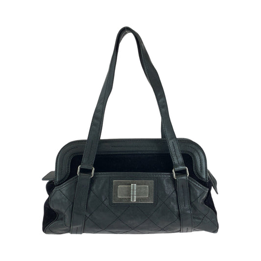 13934
CHANEL シャネル 2.55 マトラッセ ブラック 黒 シルバー金具 キャビアスキン ショルダーバッグ ハンドバッグ  レディース
