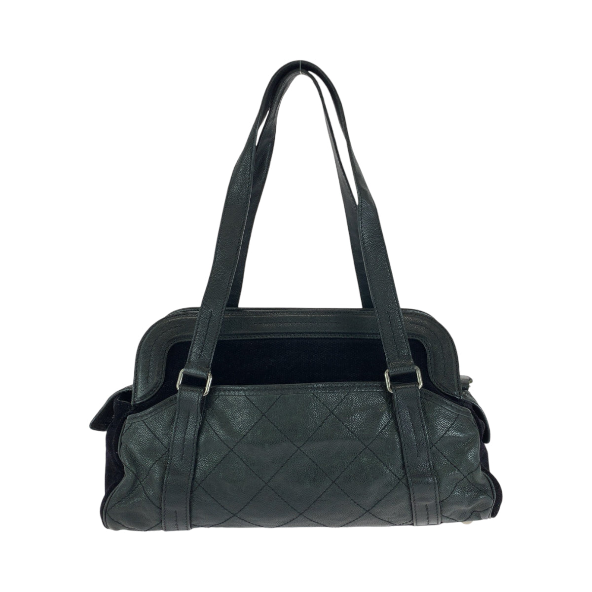 13934
CHANEL シャネル 2.55 マトラッセ ブラック 黒 シルバー金具 キャビアスキン ショルダーバッグ ハンドバッグ  レディース