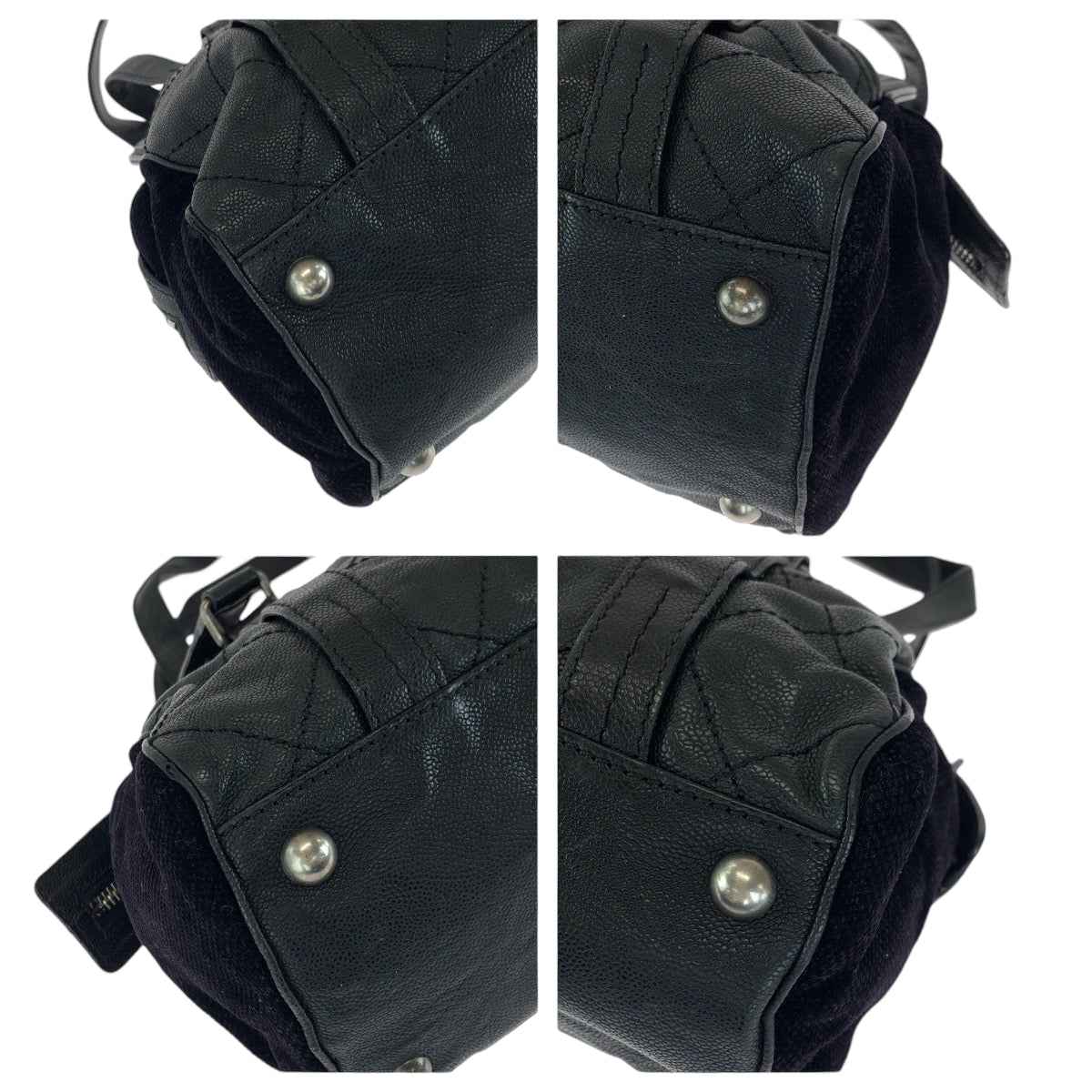 13934
CHANEL シャネル 2.55 マトラッセ ブラック 黒 シルバー金具 キャビアスキン ショルダーバッグ ハンドバッグ  レディース