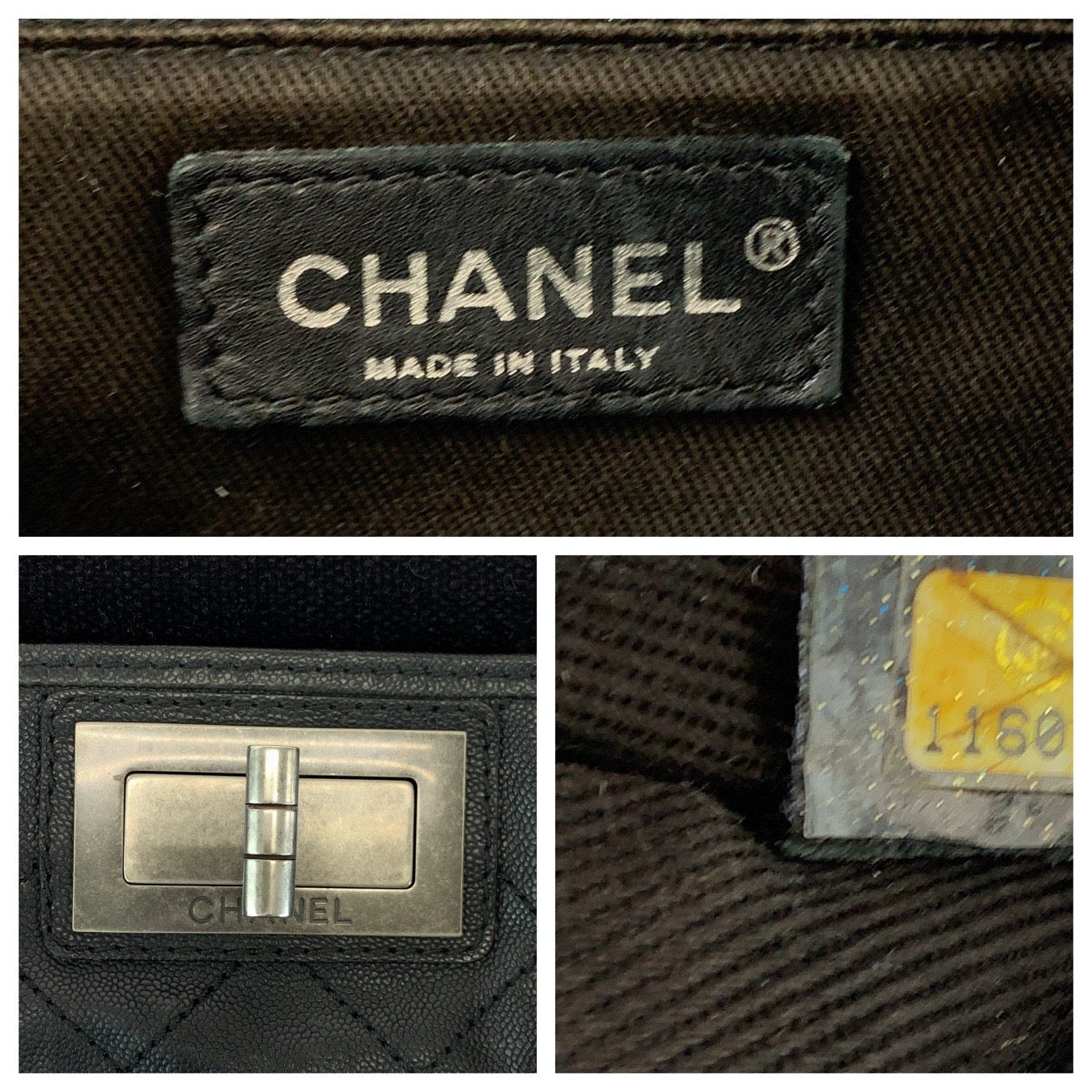 13934
CHANEL シャネル 2.55 マトラッセ ブラック 黒 シルバー金具 キャビアスキン ショルダーバッグ ハンドバッグ  レディース