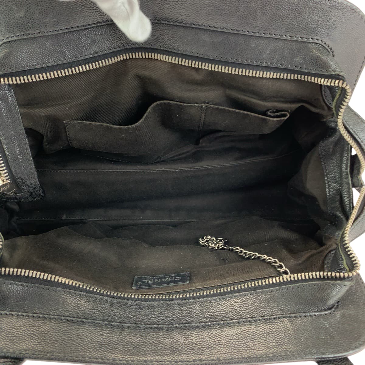 13934
CHANEL シャネル 2.55 マトラッセ ブラック 黒 シルバー金具 キャビアスキン ショルダーバッグ ハンドバッグ  レディース