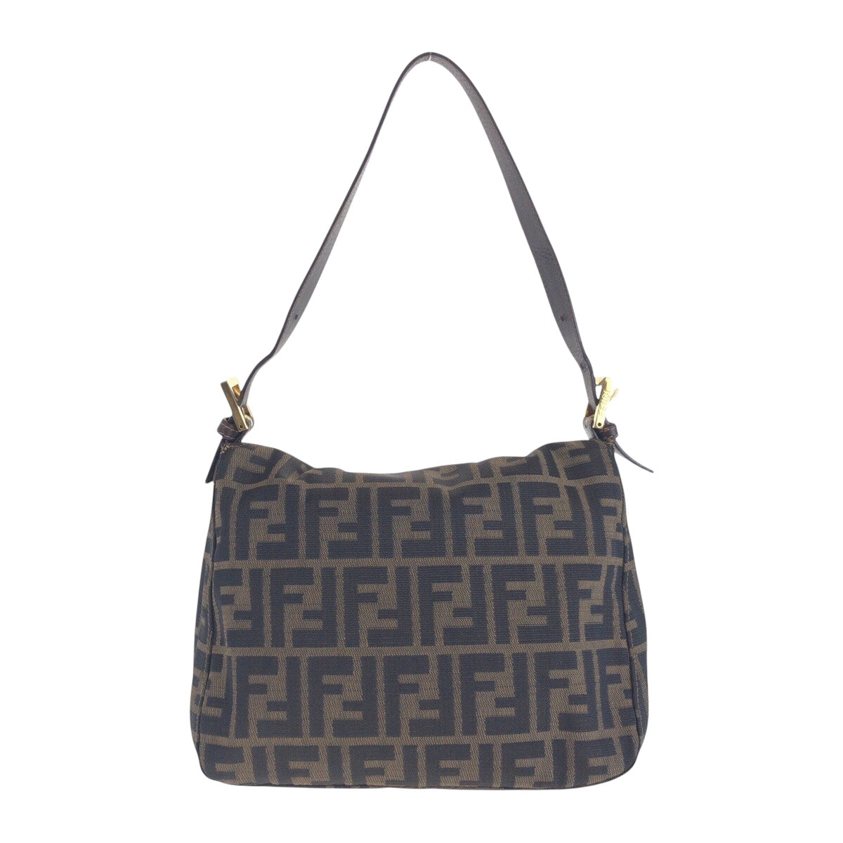 14451
FENDI フェンディ ズッカ ブラウン ゴールド金具 キャンバス / レザー ショルダーバッグ  レディース