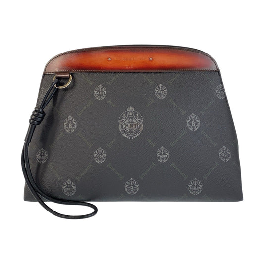 13937
Berluti ベルルッティ エスカパード ブラック 黒 シルバー金具 PVC クラッチバッグ セカンドバッグ  メンズ ABP41