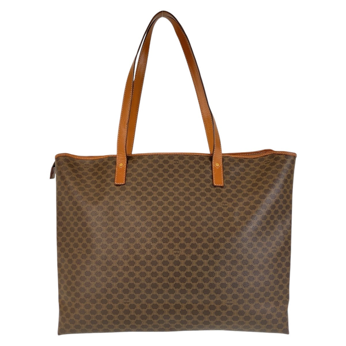 14454
CELINE セリーヌ マカダム ブラウン PVC / レザー トートバッグ ショルダーバッグ  レディース