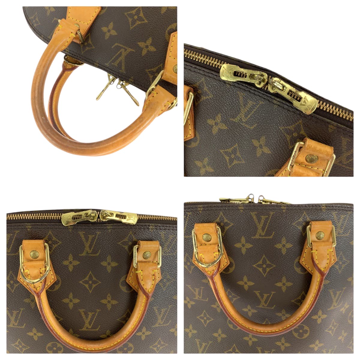 13940
LOUIS VUITTON ルイヴィトン モノグラム アルマ ブラウン ゴールド金具 PVC M51130 ハンドバッグ  レディース