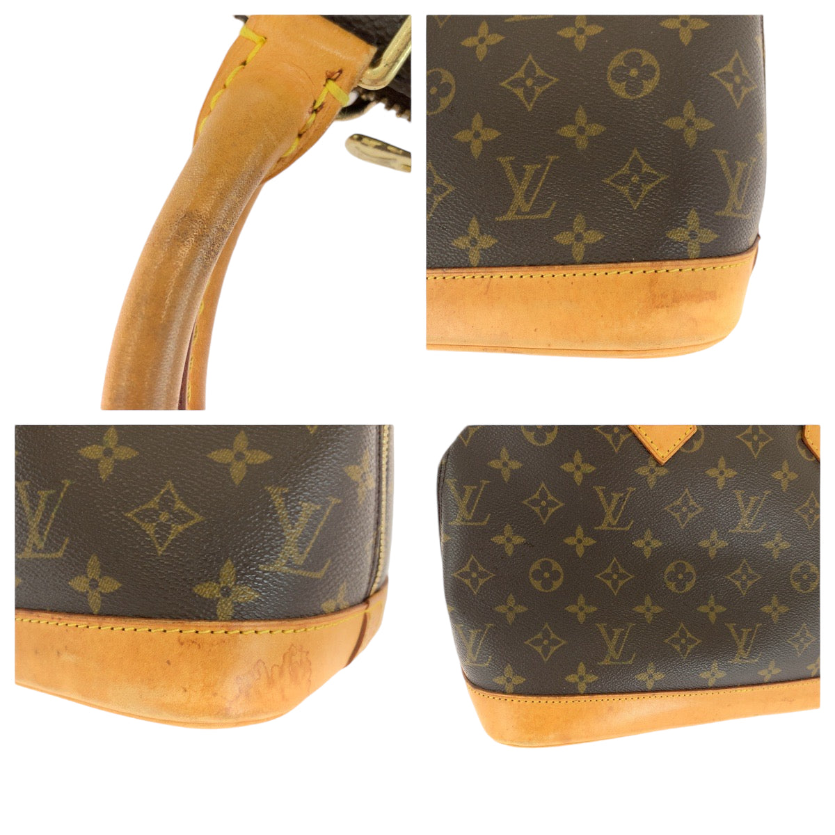 13940
LOUIS VUITTON ルイヴィトン モノグラム アルマ ブラウン ゴールド金具 PVC M51130 ハンドバッグ  レディース
