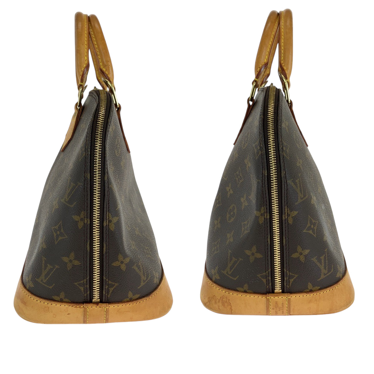 13940
LOUIS VUITTON ルイヴィトン モノグラム アルマ ブラウン ゴールド金具 PVC M51130 ハンドバッグ  レディース