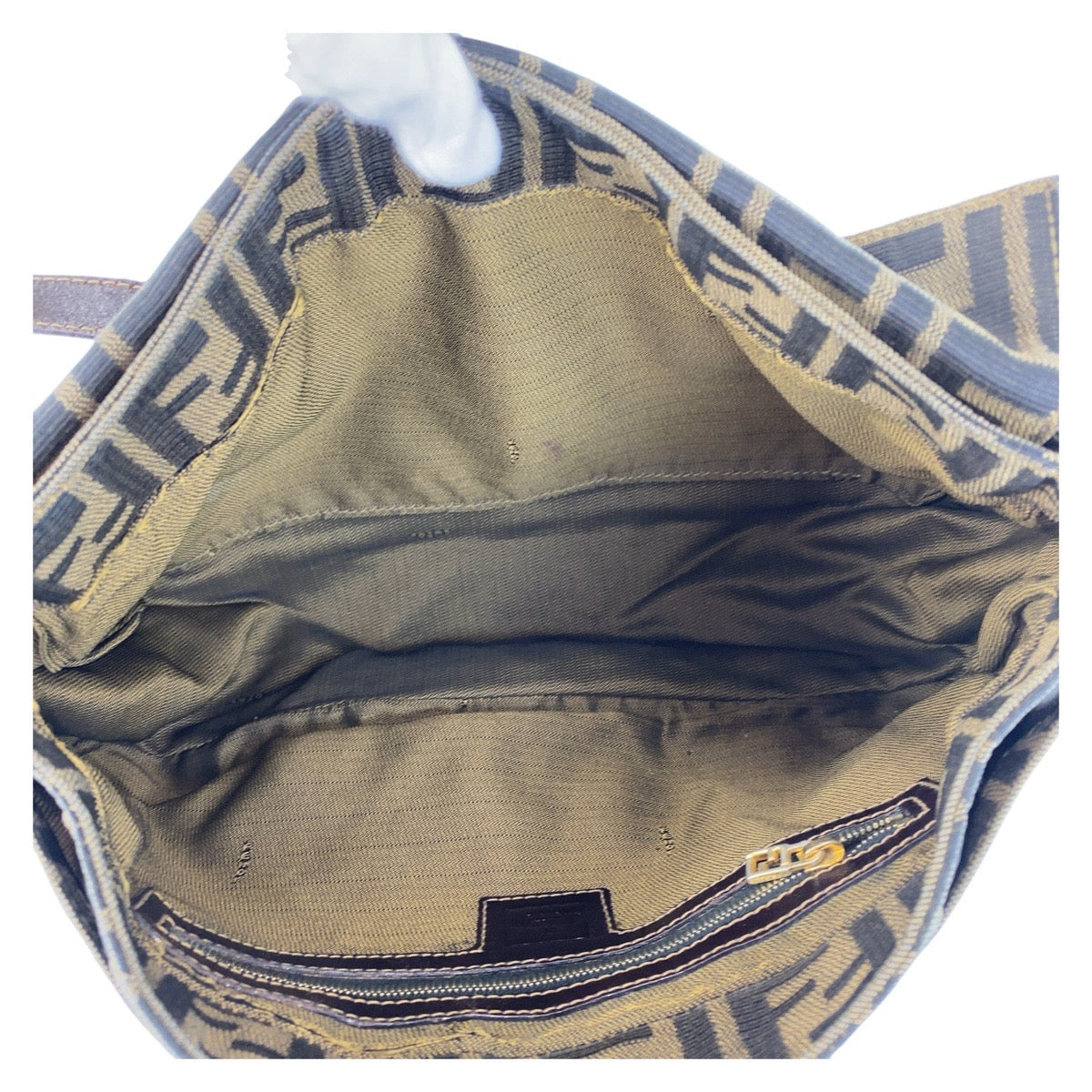 14461
FENDI フェンディ ズッカ ブラウン ゴールド金具 キャンバス / レザー トートバッグ ショルダーバッグ  レディース