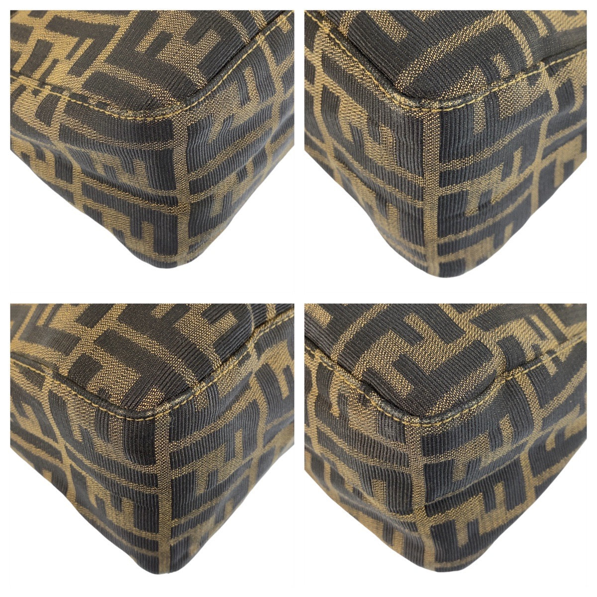 14461
FENDI フェンディ ズッカ ブラウン ゴールド金具 キャンバス / レザー トートバッグ ショルダーバッグ  レディース