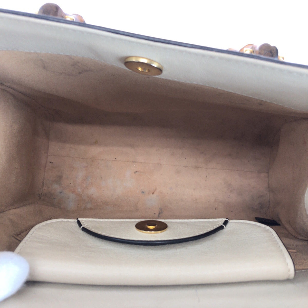 14462
GUCCI グッチ バンブー ダイアナ スモール ホワイト ゴールド金具 レザー 660195 トートバッグ ショルダーバッグ 2way  レディース
