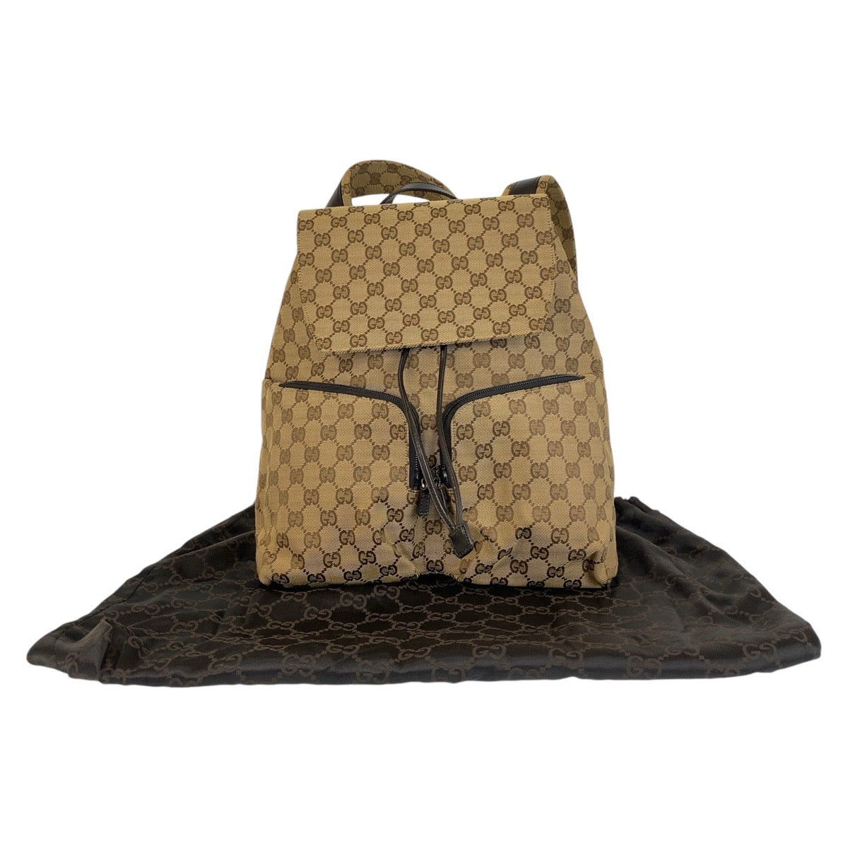14463
GUCCI グッチ ベージュ ブラウン GGキャンバス / レザー 003 0238 リュック バックパック  レディース
