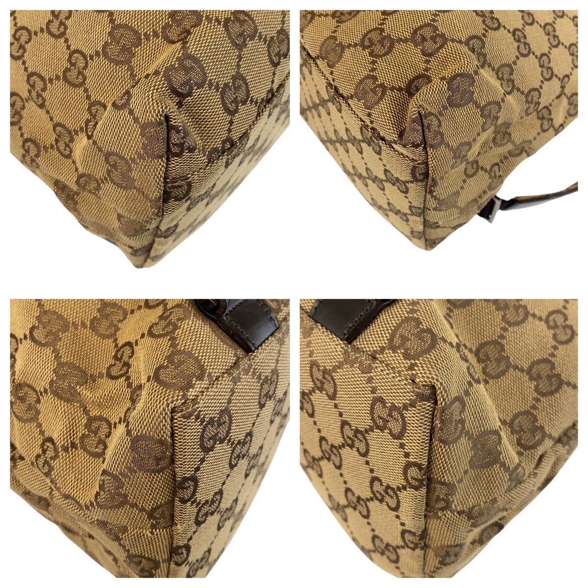 14463
GUCCI グッチ ベージュ ブラウン GGキャンバス / レザー 003 0238 リュック バックパック  レディース