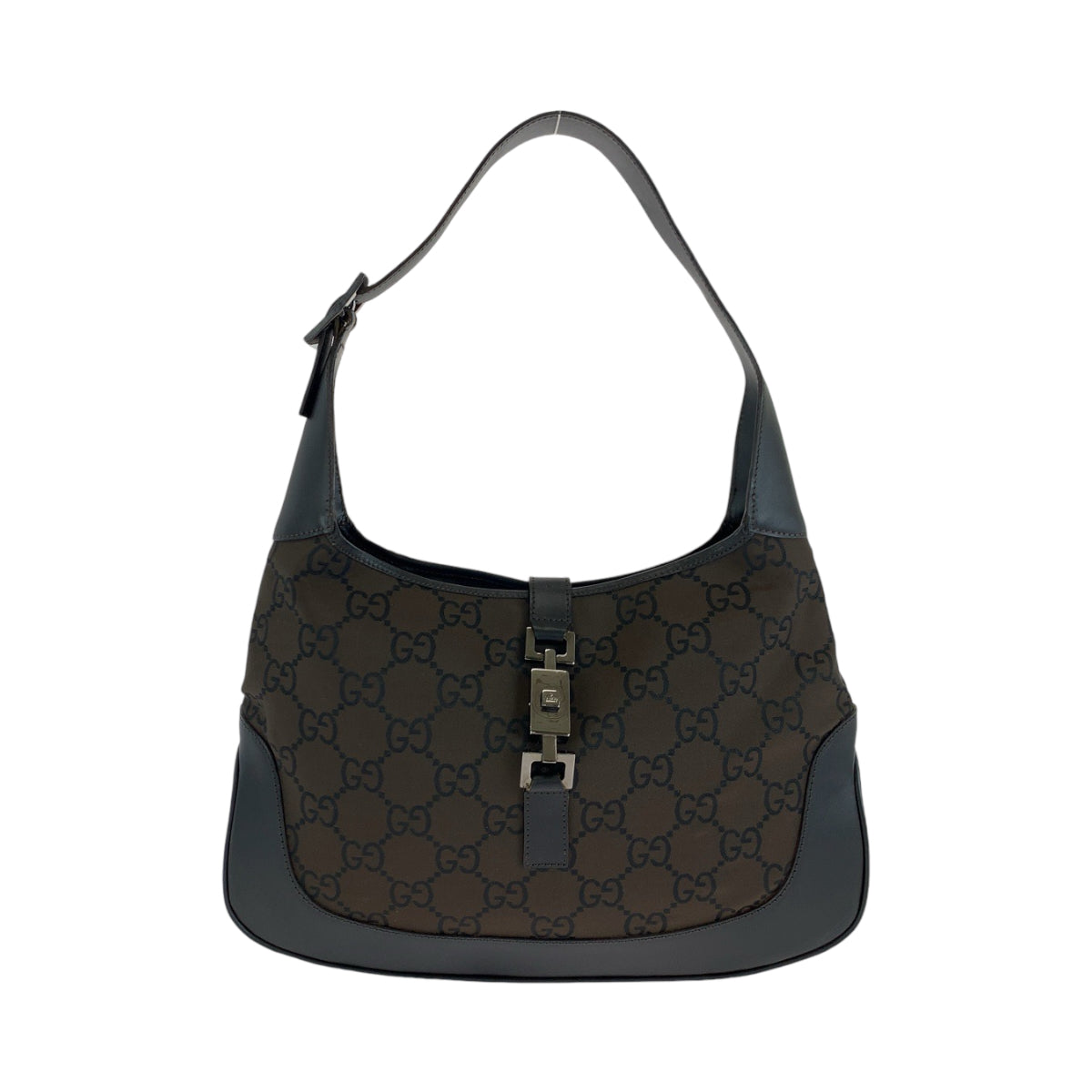 13946
GUCCI グッチ ジャッキー ブラウン ブラック シルバー金具 GGキャンバス 001 3306 ホーボー ショルダーバッグ 肩掛け  レディース
