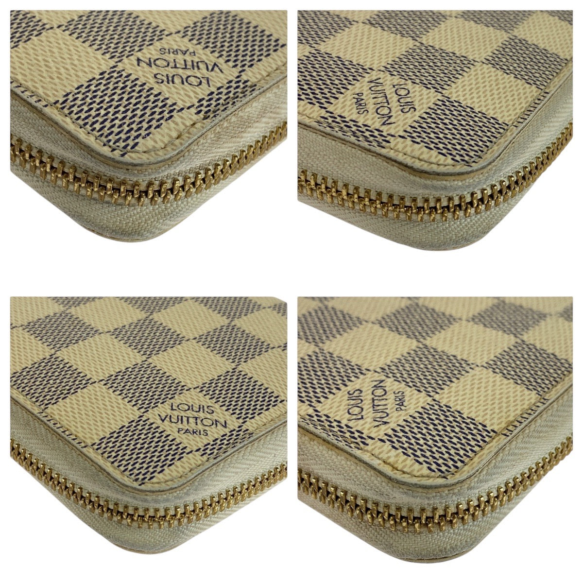 13948
LOUIS VUITTON ルイヴィトン ダミエ アズール ジッピーウォレット アイボリー ゴールド金具 PVC N60019 ロングウォレット  レディース