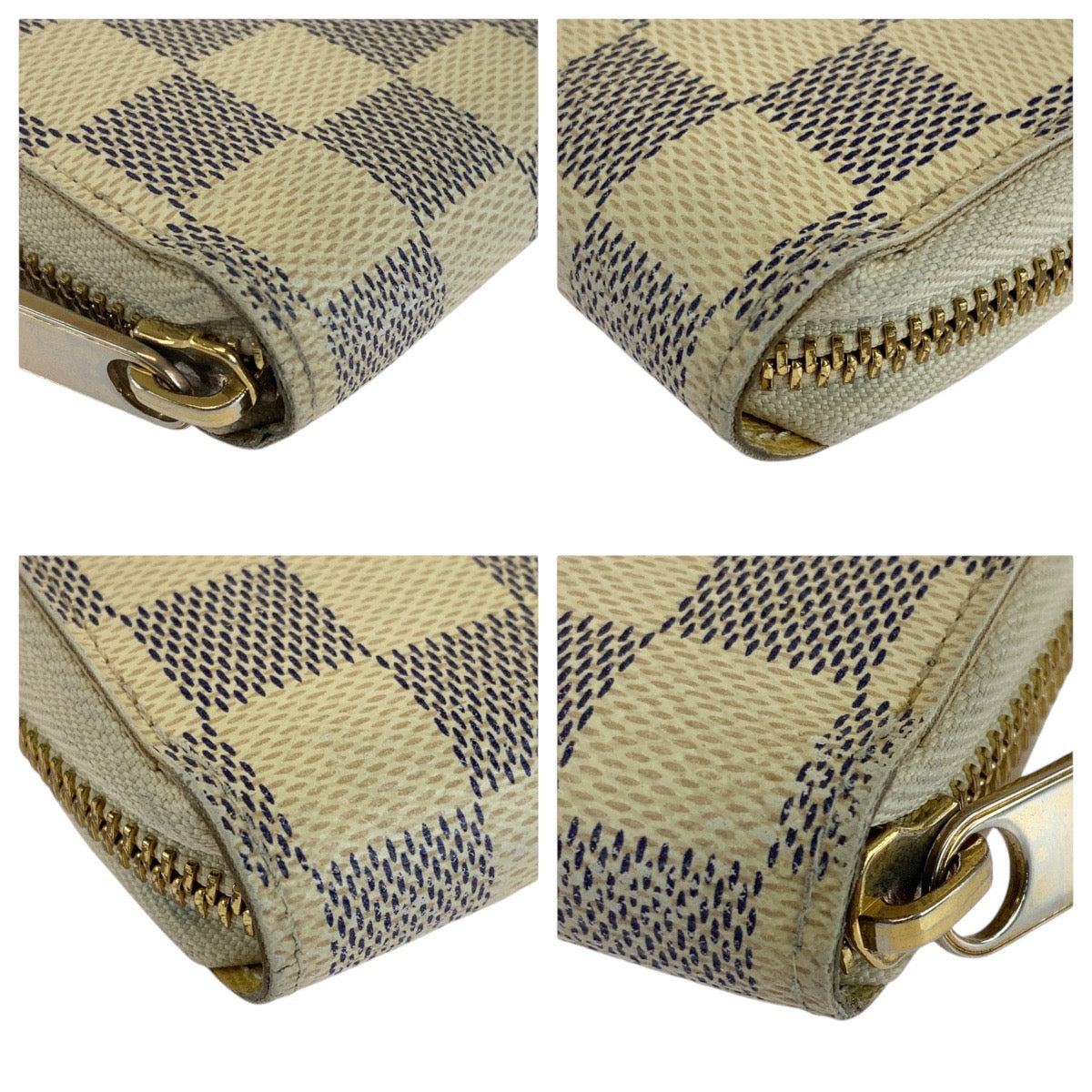 13948
LOUIS VUITTON ルイヴィトン ダミエ アズール ジッピーウォレット アイボリー ゴールド金具 PVC N60019 ロングウォレット  レディース