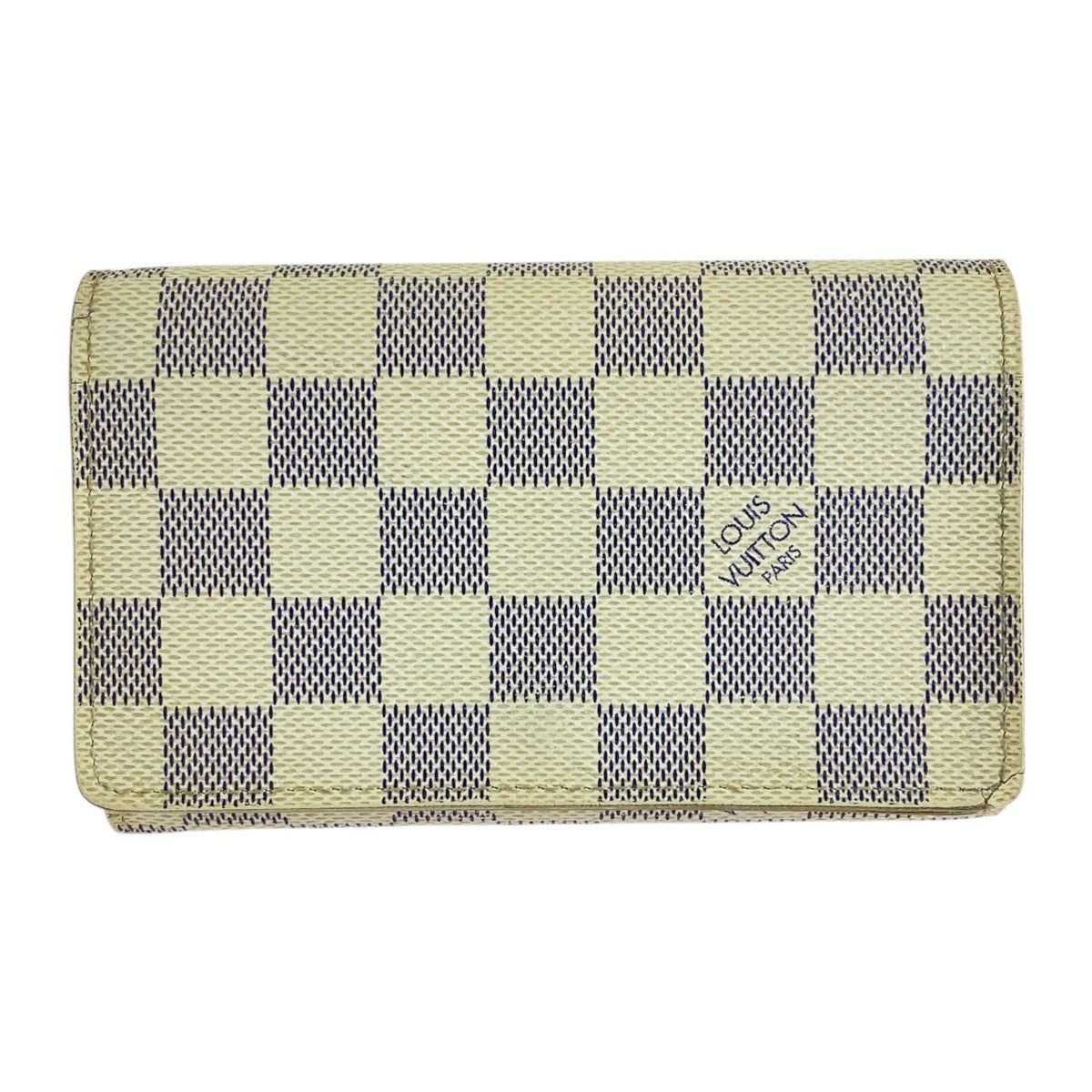 14465
LOUIS VUITTON ルイヴィトン ダミエアズール ポルトフォイユ トレゾール ホワイト グレー PVC N61744 折財布 コンパクトウォレット  レディース