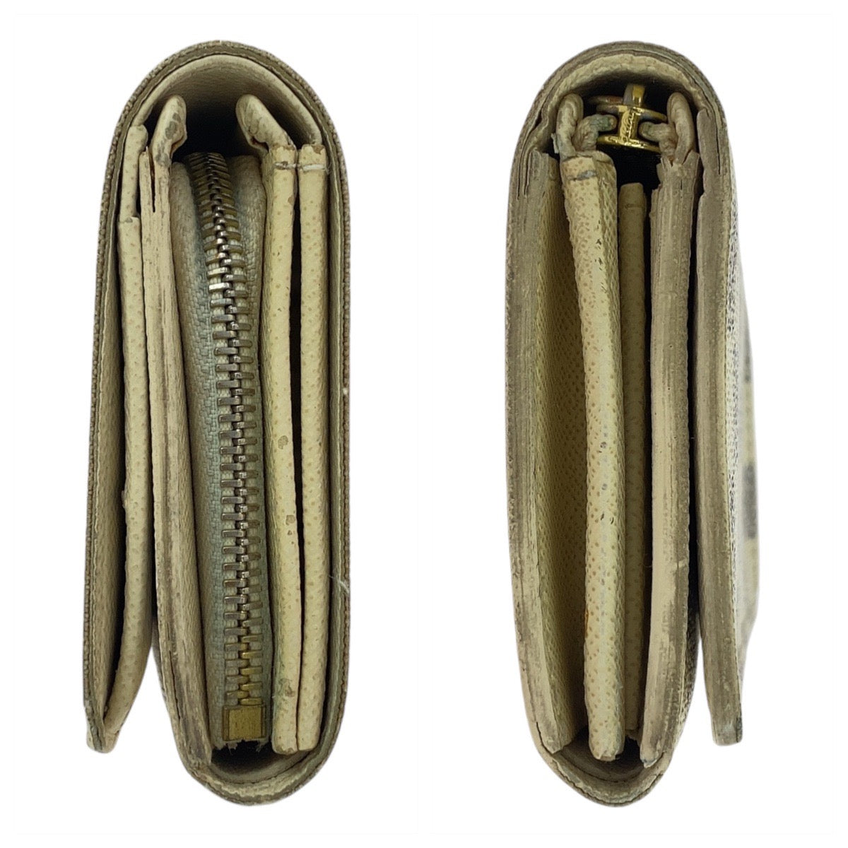 14465
LOUIS VUITTON ルイヴィトン ダミエアズール ポルトフォイユ トレゾール ホワイト グレー PVC N61744 折財布 コンパクトウォレット  レディース