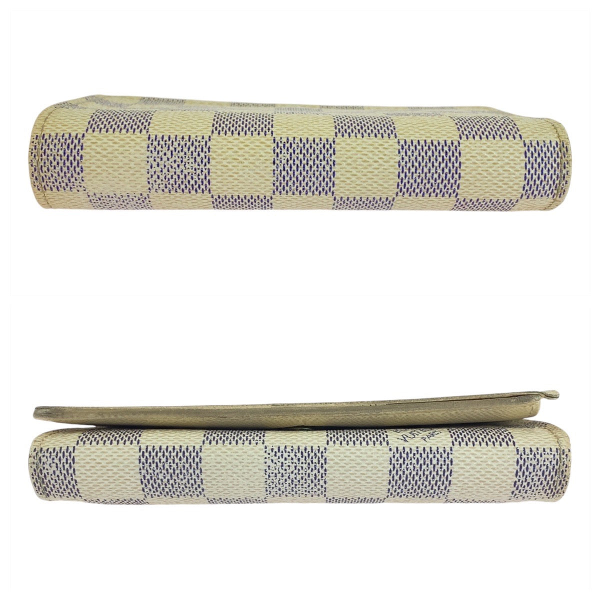 14465
LOUIS VUITTON ルイヴィトン ダミエアズール ポルトフォイユ トレゾール ホワイト グレー PVC N61744 折財布 コンパクトウォレット  レディース