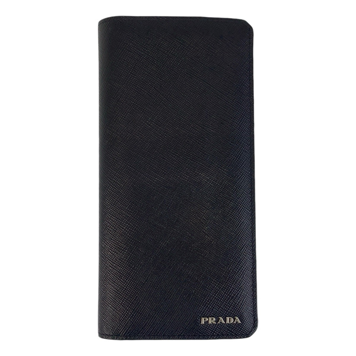 13949
PRADA プラダ サフィアーノ ブラック 黒 シルバー金具 レザー 長財布 ロングウォレット  メンズ