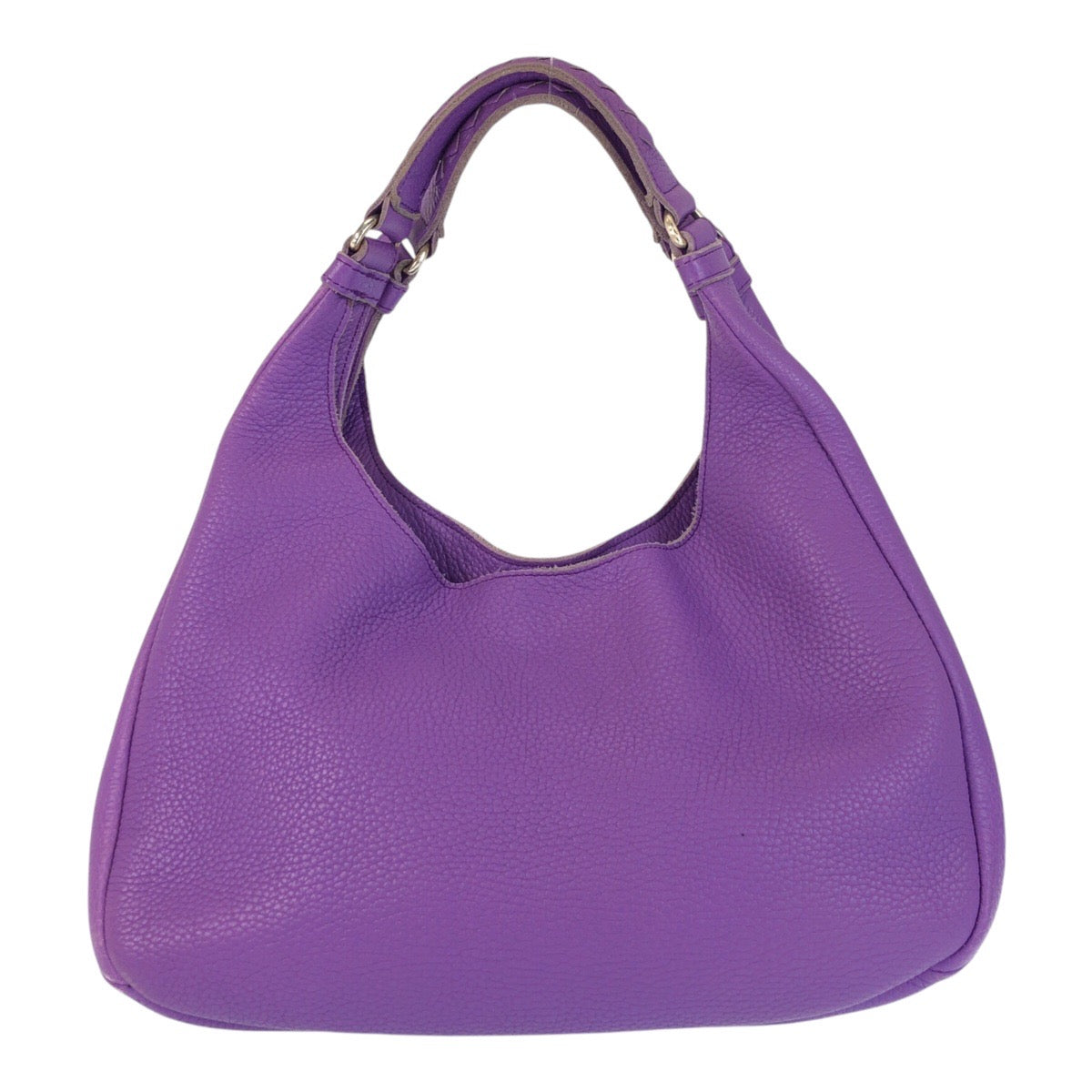 13951
BOTTEGAVENETA ボッテガヴェネタ イントレチャート ホーボー パープル シルバー金具 レザー ショルダーバッグ  レディース ABP48