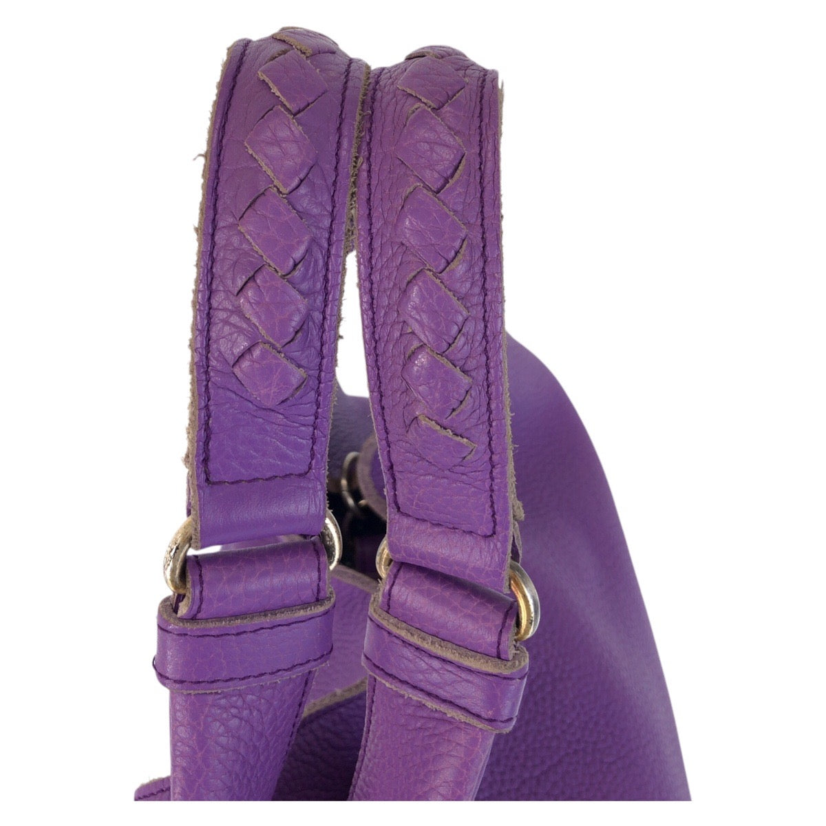 13951
BOTTEGAVENETA ボッテガヴェネタ イントレチャート ホーボー パープル シルバー金具 レザー ショルダーバッグ  レディース ABP48