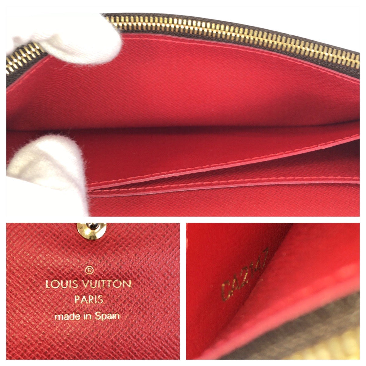 13952
LOUIS VUITTON ルイヴィトン ダミエ エベヌ ポルトフォイユ カイサ ブラウン ゴールド金具 PVC N61221 長財布 ロングウォレット  レディース