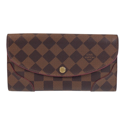 13952
LOUIS VUITTON ルイヴィトン ダミエ エベヌ ポルトフォイユ カイサ ブラウン ゴールド金具 PVC N61221 長財布 ロングウォレット  レディース
