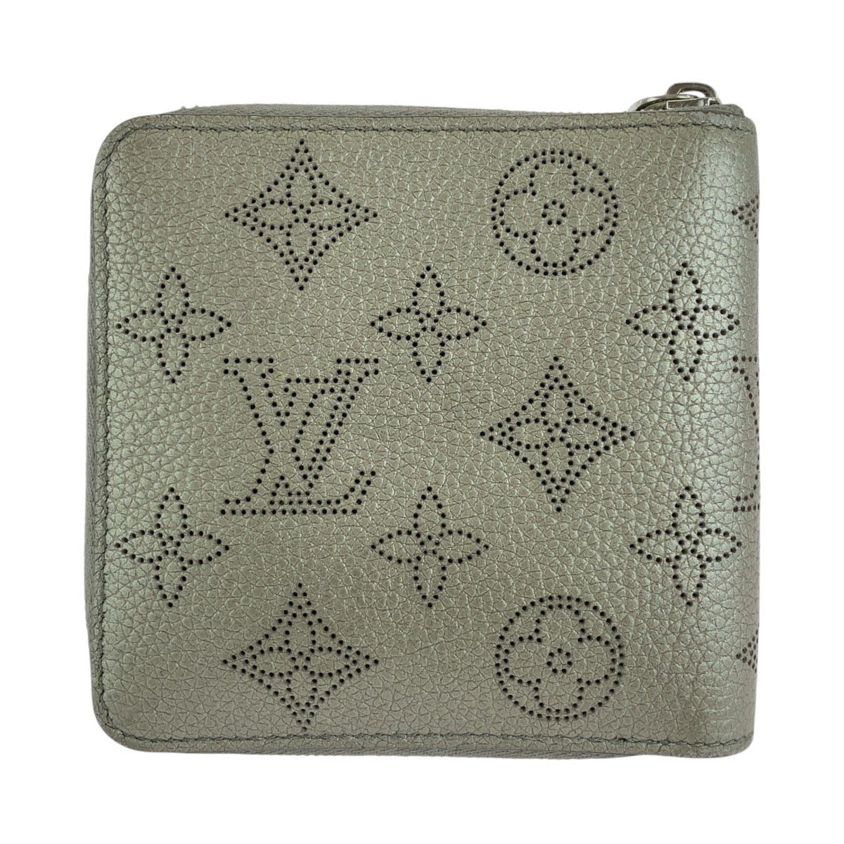 LOUIS VUITTON ルイヴィトン マヒナ ジッピーコンパクトウォレット グレー シルバー金具 レザー M81558 折財布 コンパクトウォレット  レディース