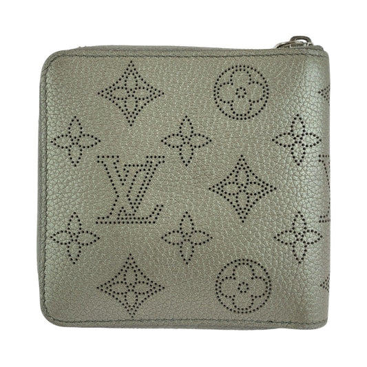 LOUIS VUITTON ルイヴィトン マヒナ ジッピーコンパクトウォレット グレー シルバー金具 レザー M81558 折財布 コンパクトウォレット  レディース