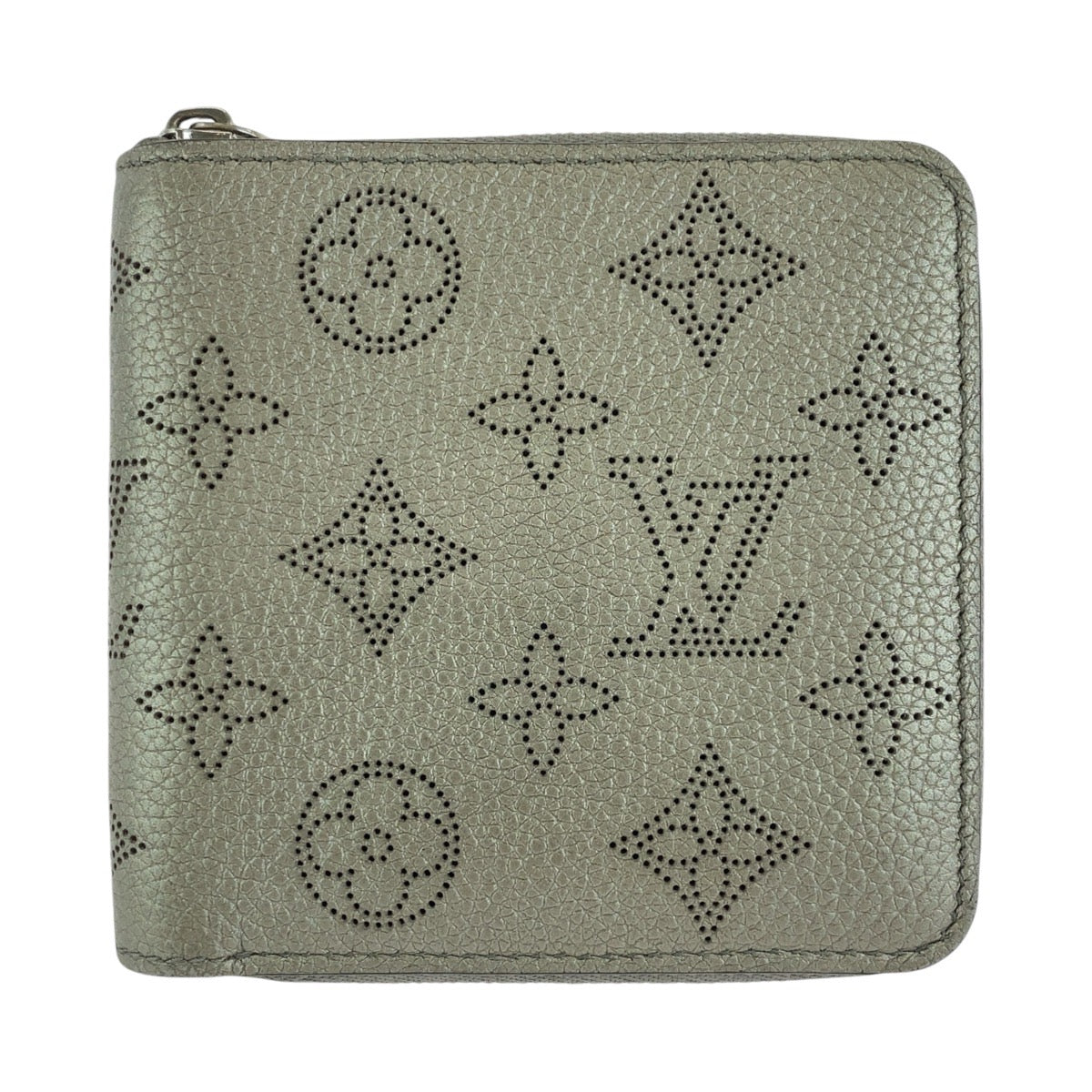 LOUIS VUITTON ルイヴィトン マヒナ ジッピーコンパクトウォレット グレー シルバー金具 レザー M81558 折財布 コンパクトウォレット  レディース