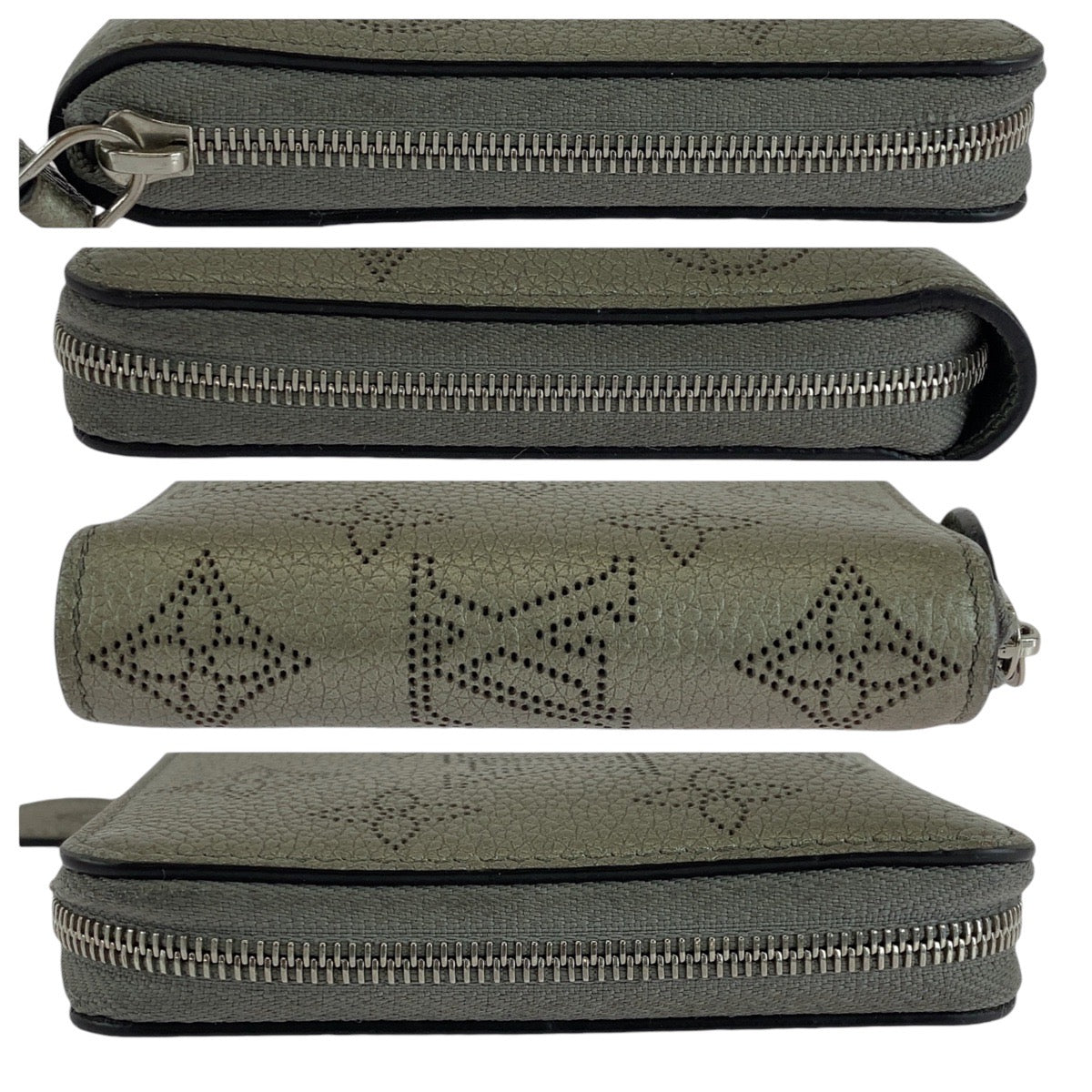 LOUIS VUITTON ルイヴィトン マヒナ ジッピーコンパクトウォレット グレー シルバー金具 レザー M81558 折財布 コンパクトウォレット  レディース
