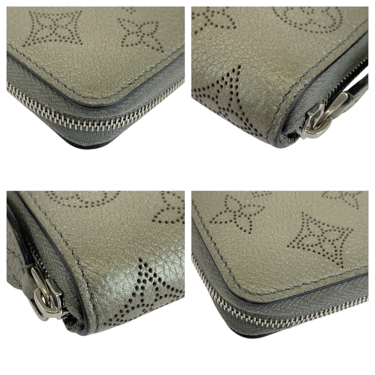 LOUIS VUITTON ルイヴィトン マヒナ ジッピーコンパクトウォレット グレー シルバー金具 レザー M81558 折財布 コンパクトウォレット  レディース