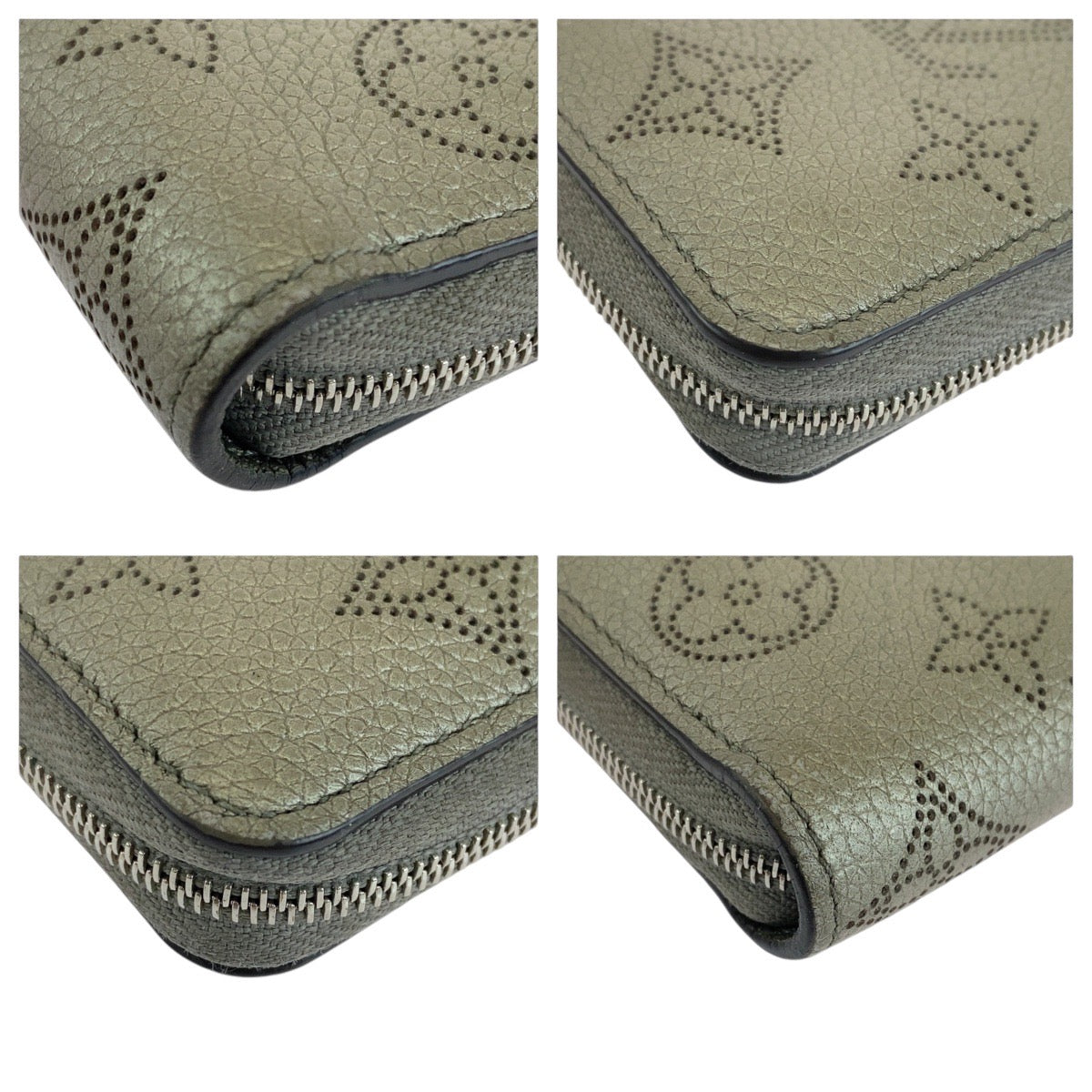 LOUIS VUITTON ルイヴィトン マヒナ ジッピーコンパクトウォレット グレー シルバー金具 レザー M81558 折財布 コンパクトウォレット  レディース