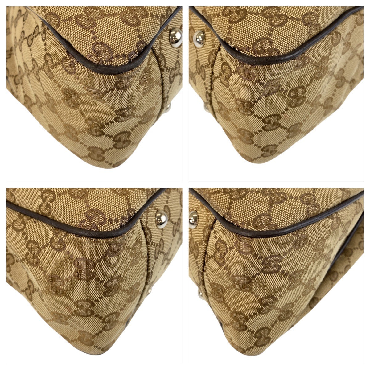 14468
GUCCI グッチ ベージュ ブラウン GGキャンバス / レザー 232957 トートバッグ ショルダーバッグ  レディース