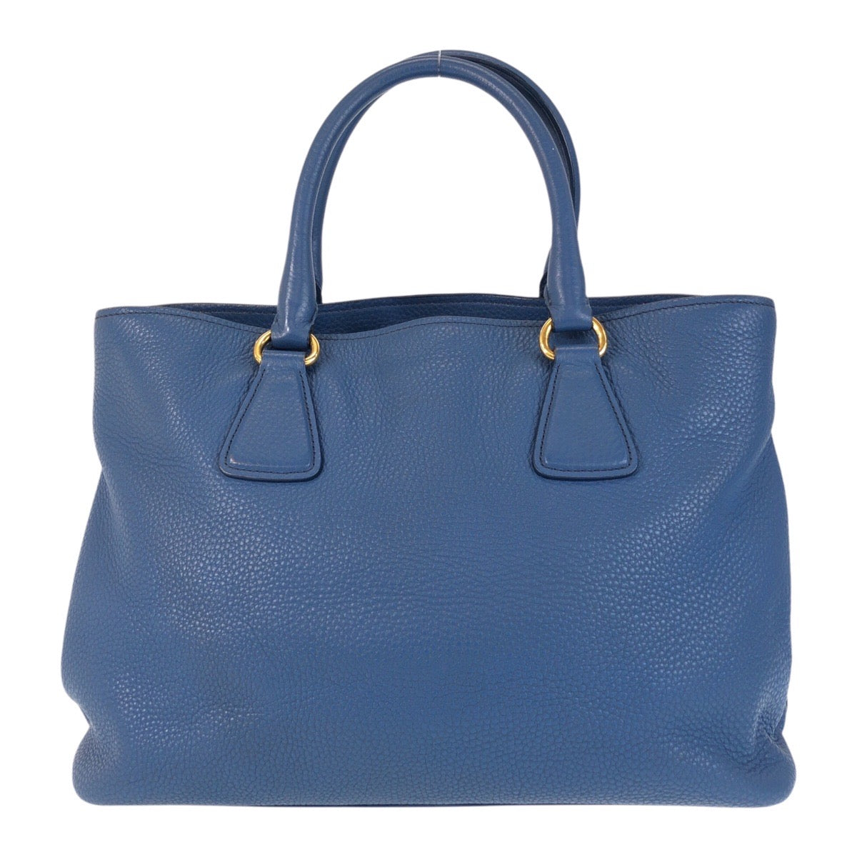 PRADA Prada Vatero Dino Blue Gold Hardware Leather Tote Bag Handbag Shoulder Bag 2way Women's