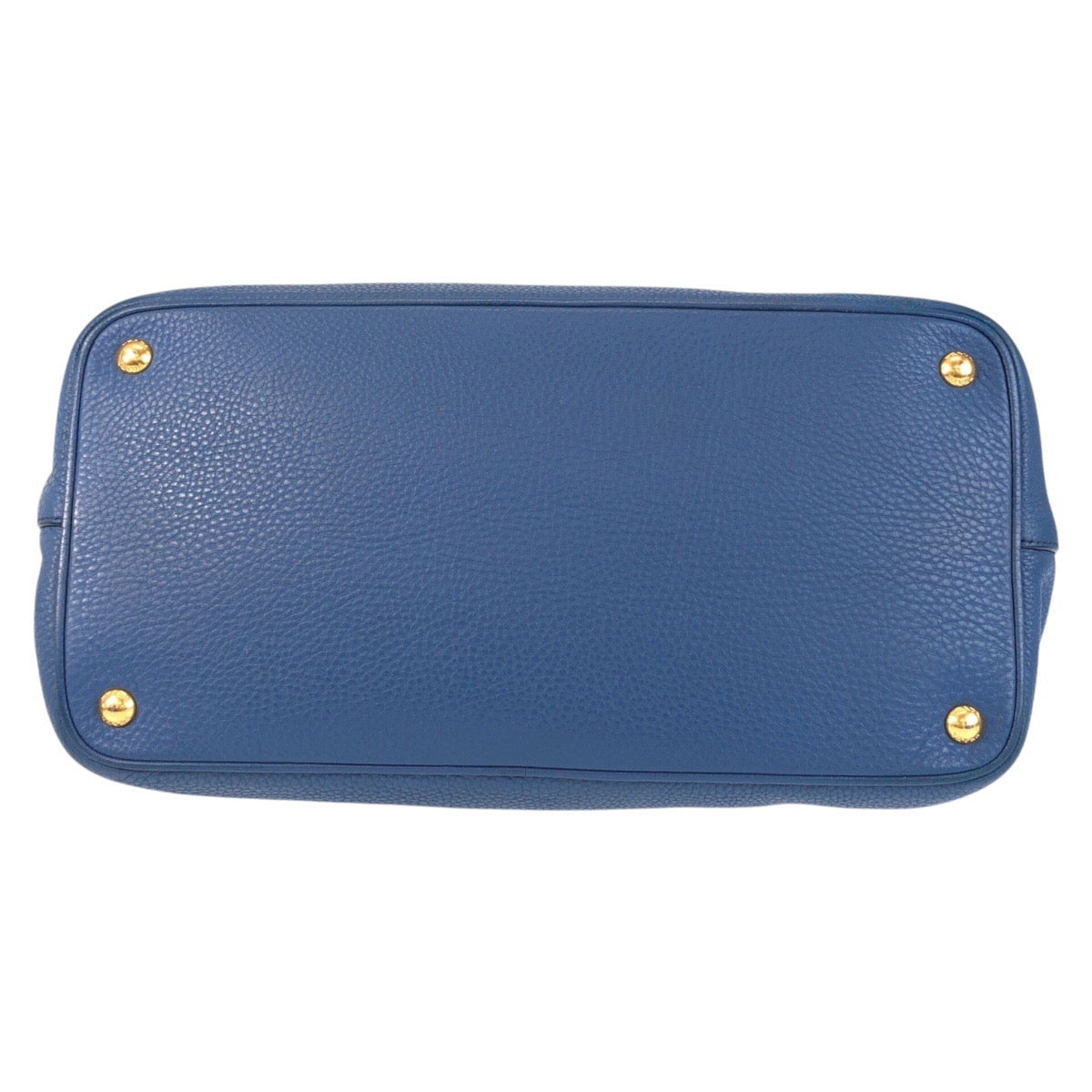 PRADA Prada Vatero Dino Blue Gold Hardware Leather Tote Bag Handbag Shoulder Bag 2way Women's