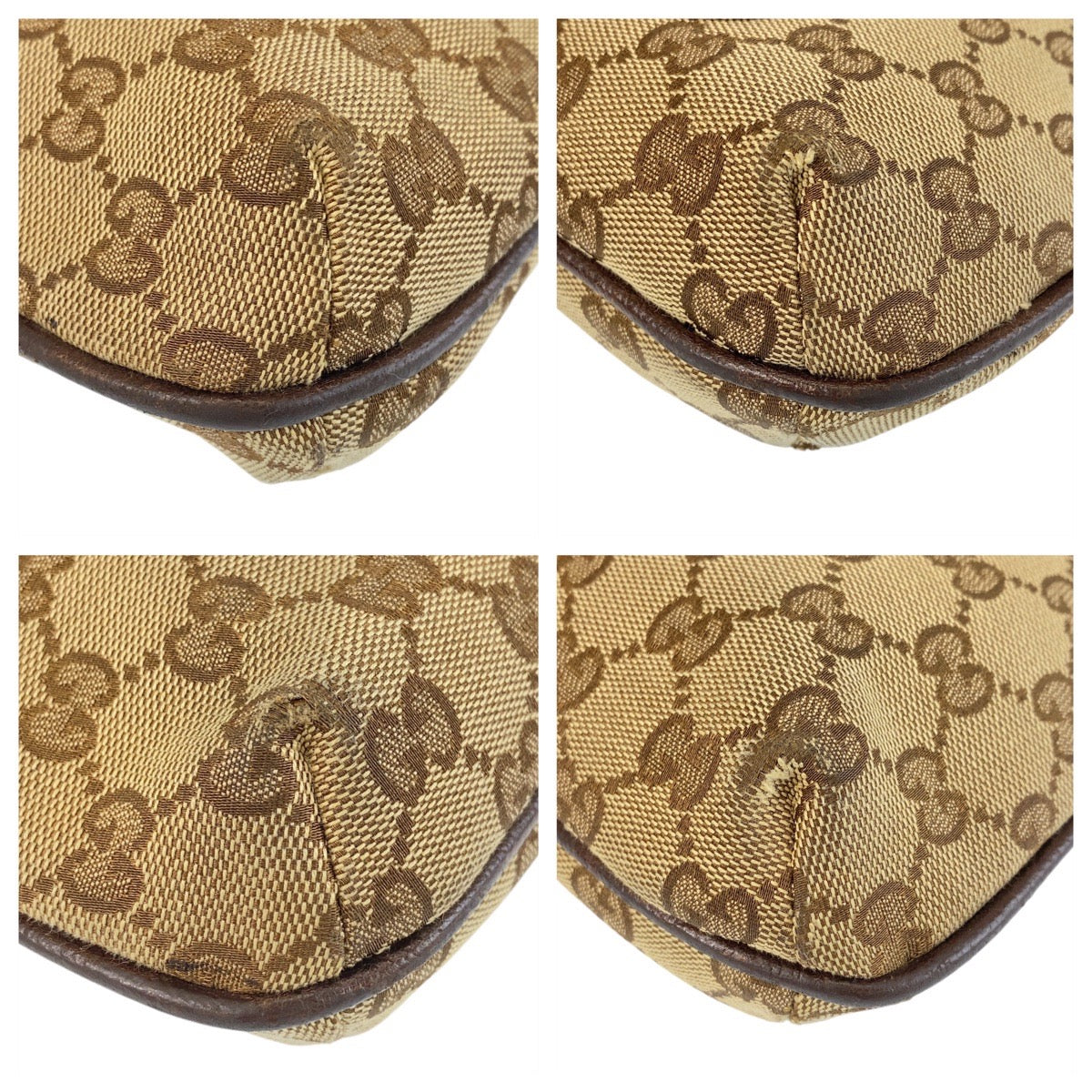 14469
GUCCI グッチ ブラウン シルバー金具 GGキャンバス / レザー ショルダーバッグ メッセンジャーバッグ  レディース