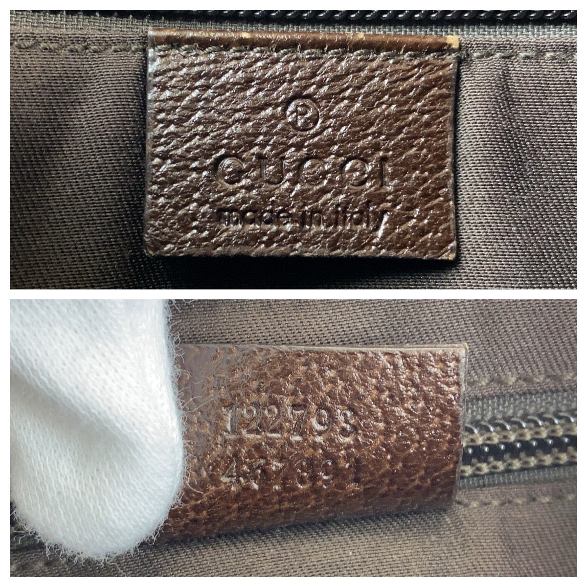 14469
GUCCI グッチ ブラウン シルバー金具 GGキャンバス / レザー ショルダーバッグ メッセンジャーバッグ  レディース