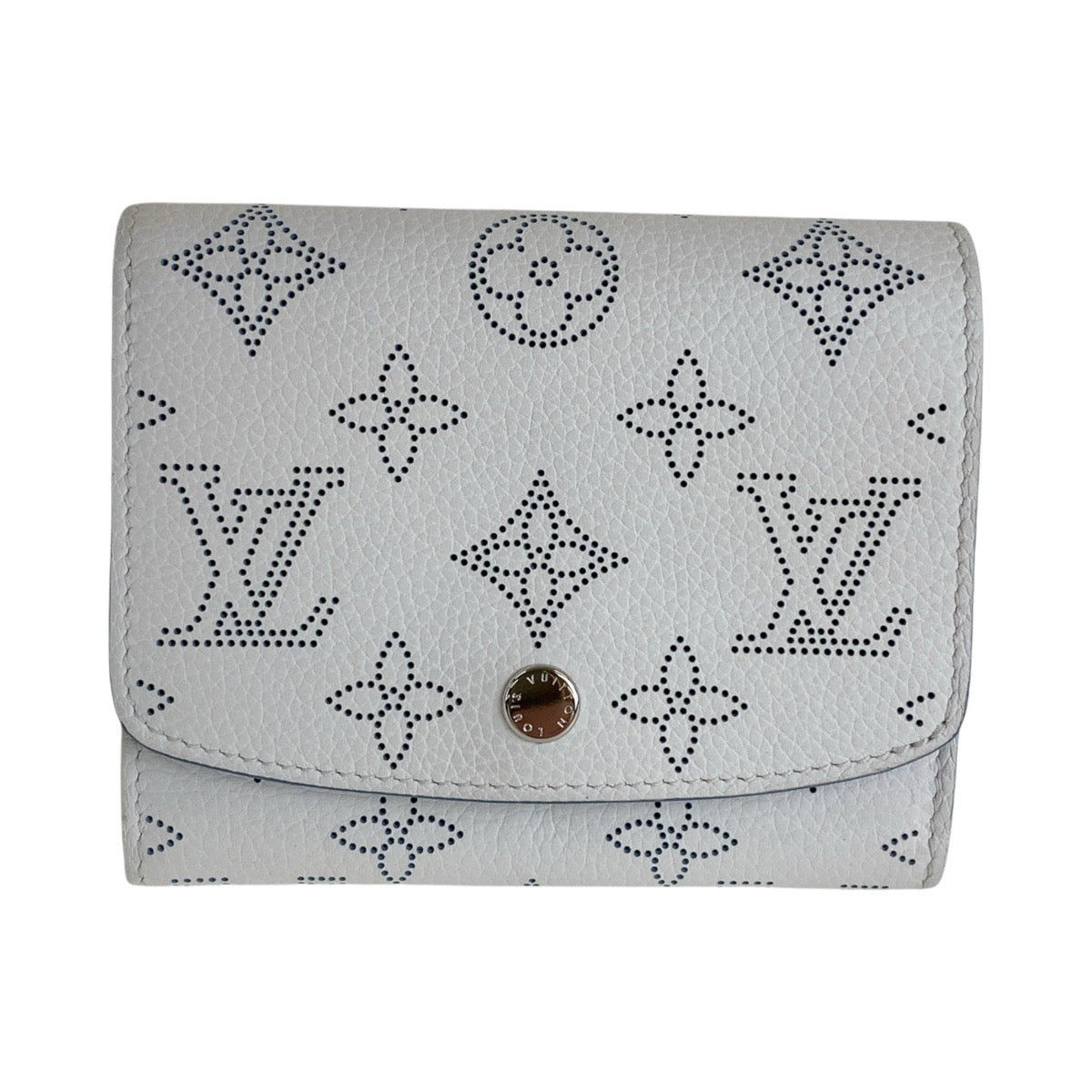 13957
LOUIS VUITTON ルイヴィトン マヒナ ポルトフォイユ イリス コンパクト ホワイト ブルー シルバー金具 レザー M69213 折財布 コンパクトウォレット  レディース