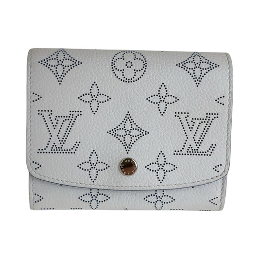 13957
LOUIS VUITTON ルイヴィトン マヒナ ポルトフォイユ イリス コンパクト ホワイト ブルー シルバー金具 レザー M69213 折財布 コンパクトウォレット  レディース