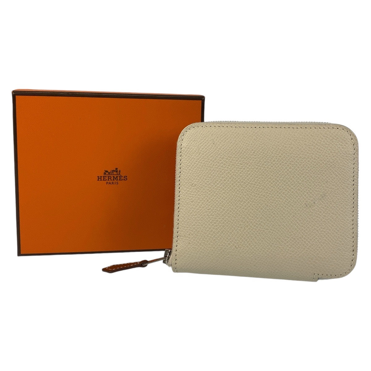 15674
HERMES エルメス アザップ シルクイン コンパクト クレ ホワイト モーヴ シルバー金具 ヴォーエプソン / シルク 折財布 コンパクトウォレット s刻印  レディース