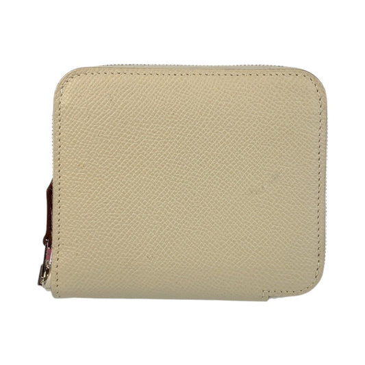 15674
HERMES エルメス アザップ シルクイン コンパクト クレ ホワイト モーヴ シルバー金具 ヴォーエプソン / シルク 折財布 コンパクトウォレット s刻印  レディース