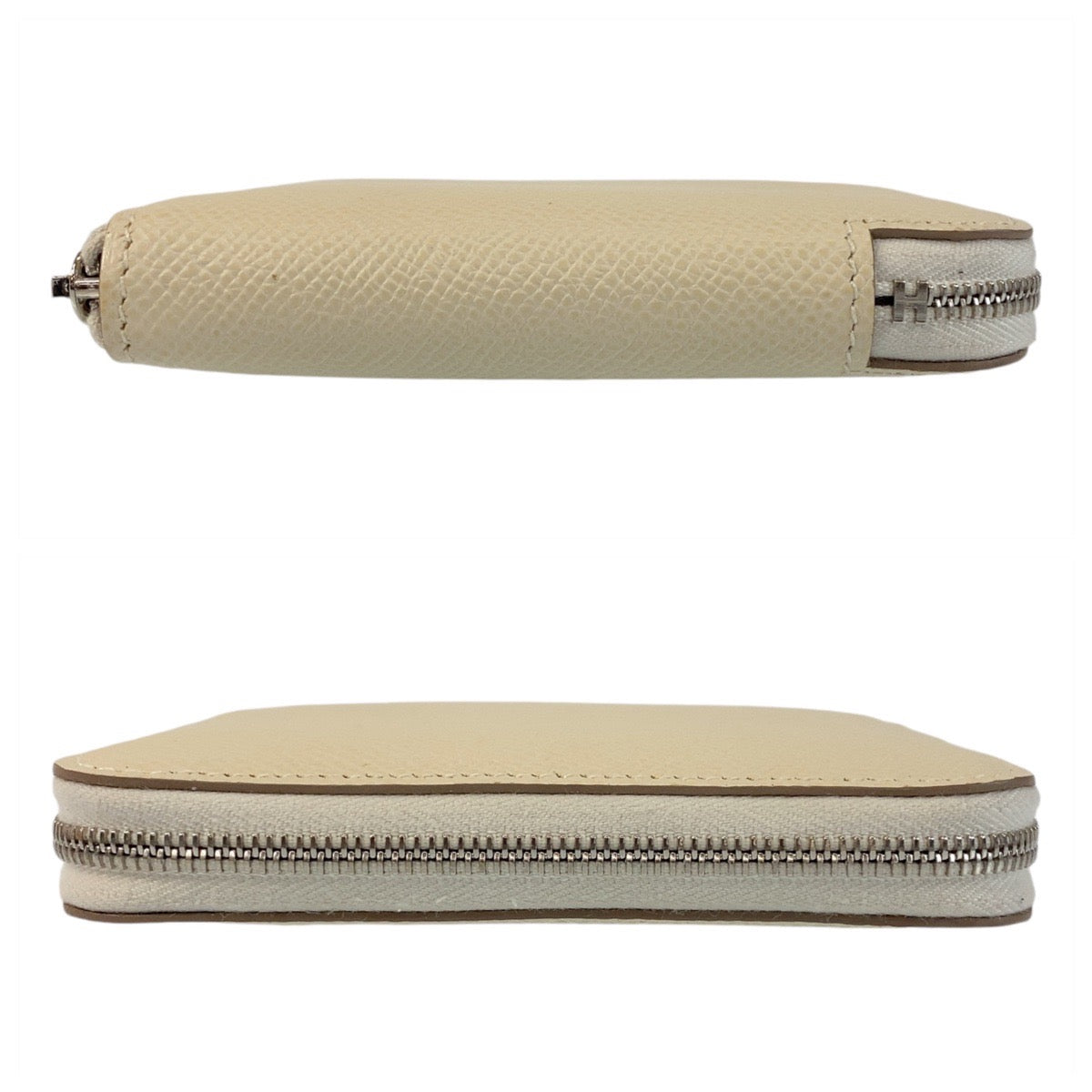 15674
HERMES エルメス アザップ シルクイン コンパクト クレ ホワイト モーヴ シルバー金具 ヴォーエプソン / シルク 折財布 コンパクトウォレット s刻印  レディース