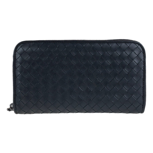 13960
BOTTEGAVENETA ボッテガヴェネタ イントレチャート ブラック 黒 レザー 長財布 ロングウォレット  メンズ