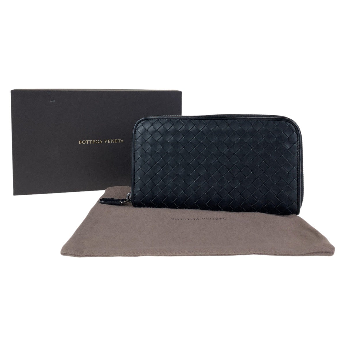 13960
BOTTEGAVENETA ボッテガヴェネタ イントレチャート ブラック 黒 レザー 長財布 ロングウォレット  メンズ