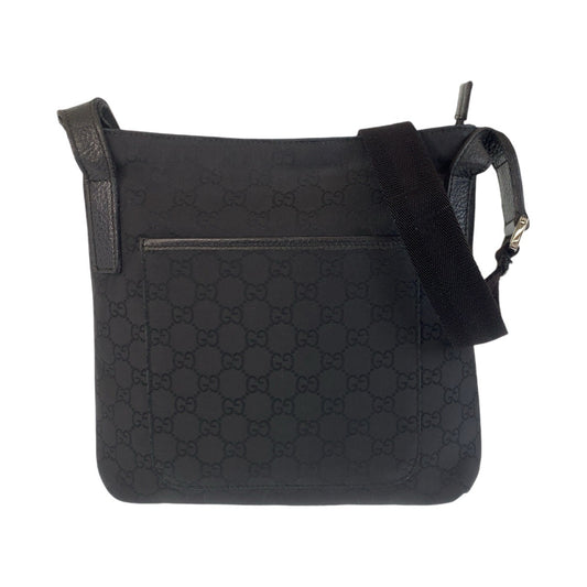 14473
GUCCI グッチ ブラック 黒 GGキャンバス / レザー 293572 斜め掛け ショルダーバッグ メッセンジャーバッグ  レディース